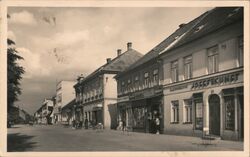Street Scene in Hořice, Czechoslovakia Postcard