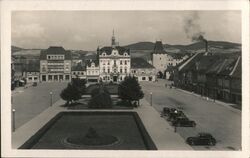 Beroun, Czechoslovakia - Town Square View Postcard