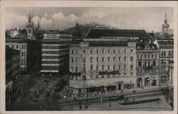 Brno, Czechoslovakia - Street View with Dom Služby Building Postcard