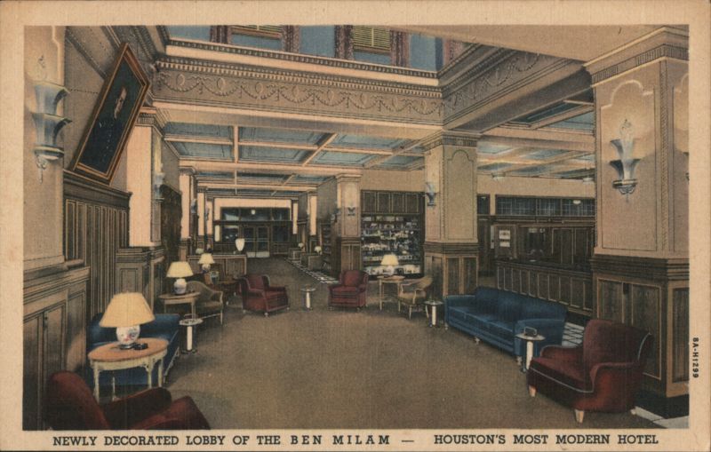 Newly Decorated Lobby, Ben Milam Hotel, Houston, TX Texas