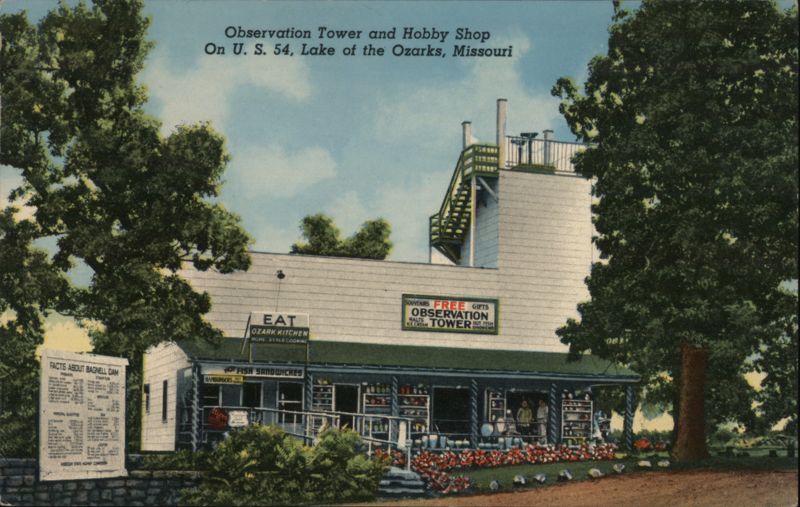 Observation Tower and Hobby Shop on U.S. 54 Lake Ozark Missouri
