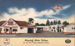 Flagstaff Motor Village, Flagstaff, AZ Postcard