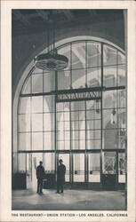 Restaurant Entrance, Union Station, Los Angeles, CA Postcard