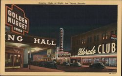 Gaming Clubs at Night, Las Vegas, NV Postcard