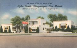 Aztec Court Motel on Route 66, Albuquerque, NM Postcard