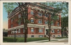 Masonic Temple, Manistee, MI Postcard