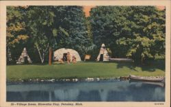 Village Scene, Hiawatha Play, Petoskey, MI Postcard