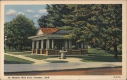 Mineral Well Park Pavilion, Petoskey, MI Postcard
