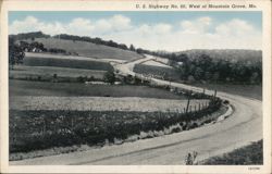 U.S. Highway 60, West of Mountain Grove, MO Postcard