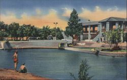 Comanche Spring, Pool and Bath House, Fort Stockton, TX Postcard