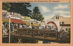 Boardwalk and Lake Winnipesaukee Gardens, NH Postcard