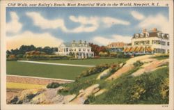 Cliff Walk near Bailey's Beach, Newport, RI Postcard