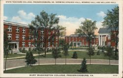 Mary Washington College, Virginia, Monroe & Willard Halls Postcard