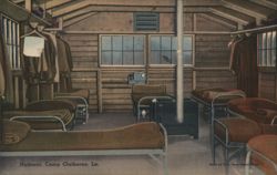 Hutment Interior, Camp Claiborne, LA Postcard