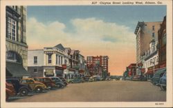 Clayton Street Looking West, Athens, GA Postcard
