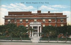 Masonic Hospital, El Paso, TX Postcard