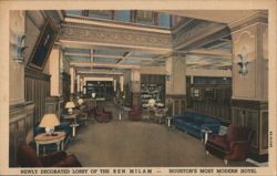 Newly Decorated Lobby, Ben Milam Hotel, Houston, TX Postcard