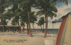 Cabanas at Crandon Park, Key Biscayne, Miami, FL Postcard
