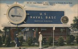 Gate 2, Main Entrance, U.S. Naval Base, Norfolk, VA Postcard