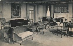 Lounge, O'Leary Hall, College of Our Lady of the Elms Postcard
