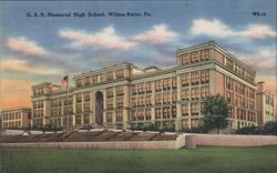 G. A. R. Memorial High School, Wilkes-Barre, PA Postcard
