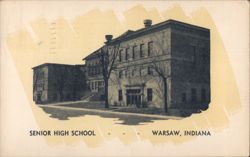 Senior High School, Warsaw, IN Postcard