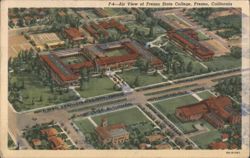 Air View of Fresno State College, Fresno, CA Postcard