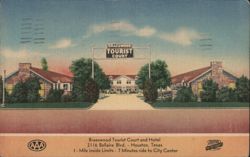 Braeswood Tourist Court and Hotel, Houston, TX Postcard