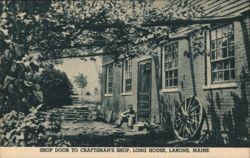 Shop Door to Craftsman's Shop, Long House, Larone, ME Postcard