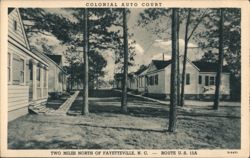 Colonial Auto Court, Fayetteville, NC Postcard