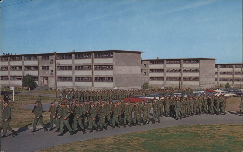 Basic Trainees Marching to Combat Skills Training Monterey California