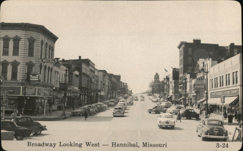 Broadway Looking West, Hannibal, MO Missouri