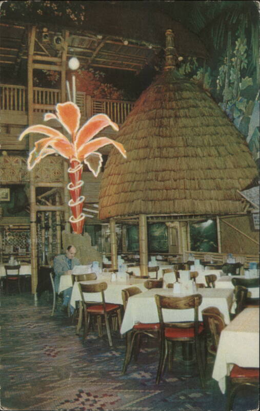 Clifton's Pacific Seas, Polynesian Dining Room Los Angeles California