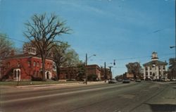 Main Street Looking West, Batavia, NY Postcard