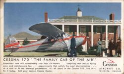 Cessna 170 Airplane 'The Family Car of the Air' Postcard