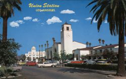 Union Station with Vintage Cars, Los Angeles Postcard