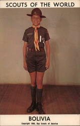 Bolivian Boy Scout in Uniform, Scouts of the World Postcard