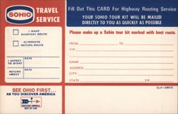 Sohio Travel Service Highway Routing Request Card Postcard