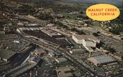Aerial View, Walnut Creek, CA Shopping Centers Postcard