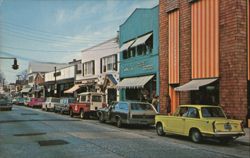 Main Street, Westport, CT - Automobiles & Shops Postcard