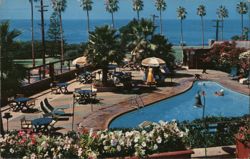 La Valencia Hotel Oceanside Pool La Jolla CA Chrome Postcard Postcard