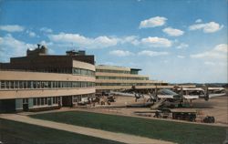Greater Pittsburgh Airport Observation Deck and Airliners Postcard