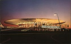 Pan American Terminal at Night, New York International Airport Postcard