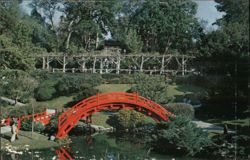 Moon Bridge, Japanese Gardens, San Marino, CA Postcard