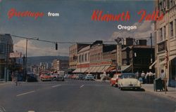 Greetings from Klamath Falls, Oregon - Main Street Postcard