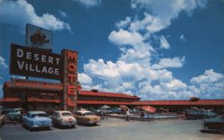 Desert Village Motel, Pool and Classic Cars, Fort Worth, TX Postcard
