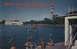 World's Largest Free Swimming Pools, Finnup Park Postcard
