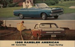 1966 Rambler American 440 Convertible & Rogue Hardtop Postcard