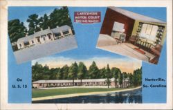 Lakeshore Motor Court and Dining Room, Hartsville, SC Postcard