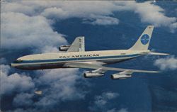 Pan American 707 Jet Clipper N709PA in Flight Postcard